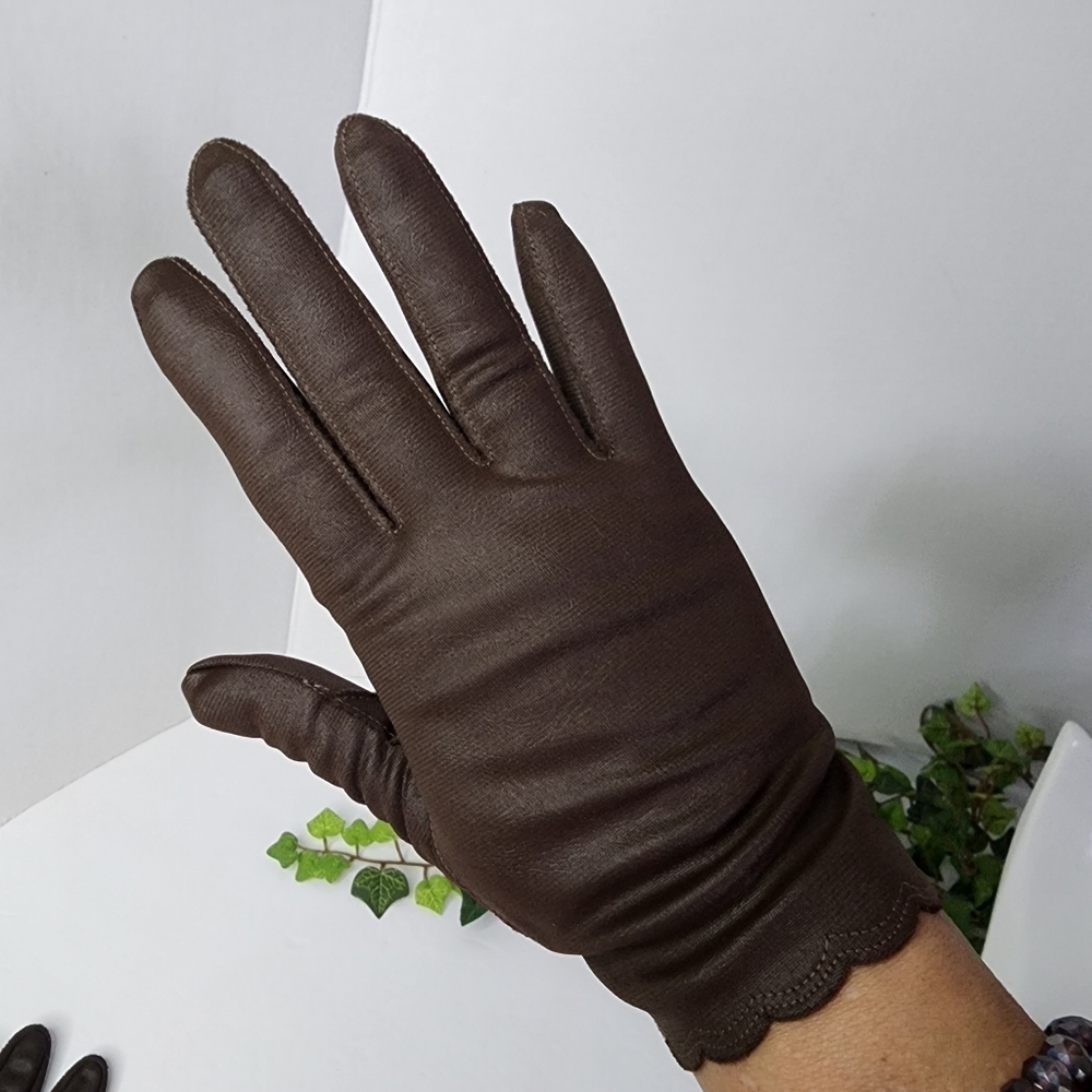Vintage Fownes Nylo Women's Brown Gloves